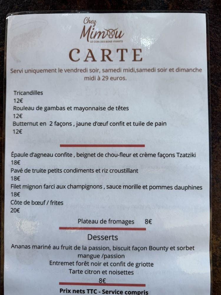 Chez Mimou - Menu Image 3